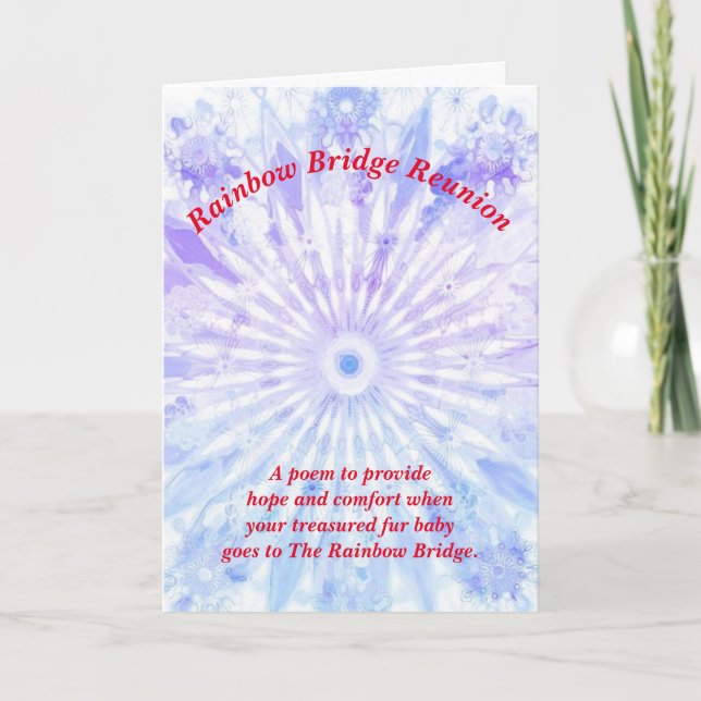 Carte Poème : Confort Pour Perte D'Animal ; PB, Plié (Devant)