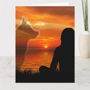 Carte Poème de coucher de soleil pour la sympathie du ch