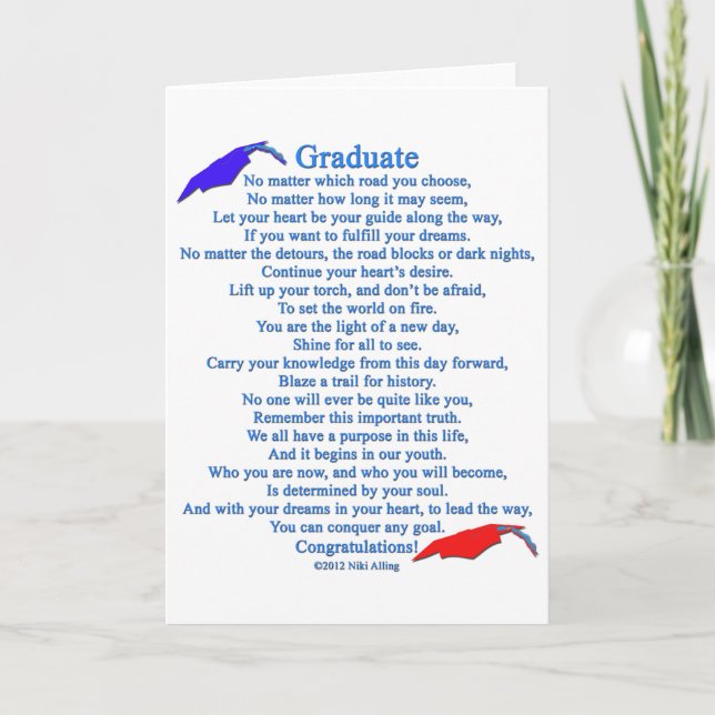Carte Poème de fin d'études (Devant)