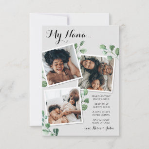 Carte Poème de grand-mère Grammy Nana de petits-enfants