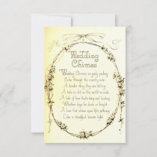 Carte Poème De Mariage Vintage, Mariage Enregistrer La D