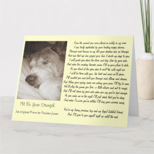 Carte poème de sympathie sincère pour vieux chien endorm
