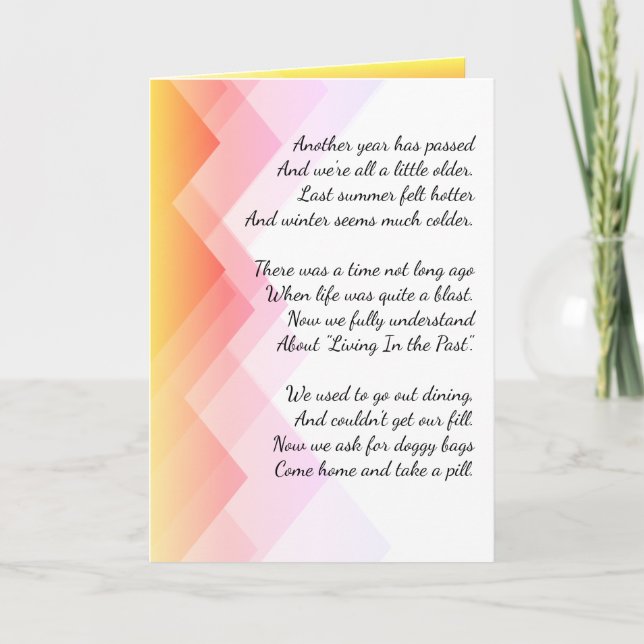 Carte Poème de vieillissement (Devant)