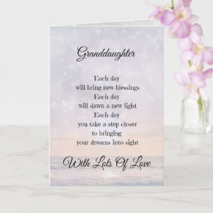 Carte Poème d'encouragement pour petite-fille conception