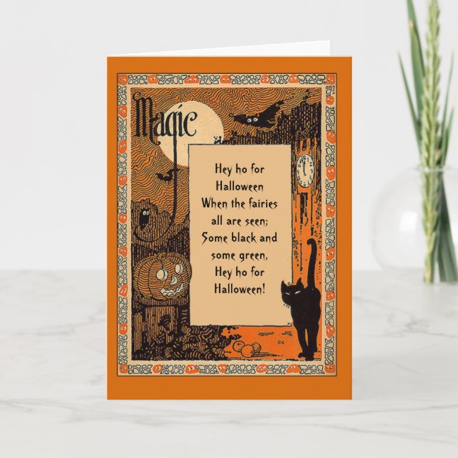 Carte Poème Halloween avec texte personnalisable (Devant)