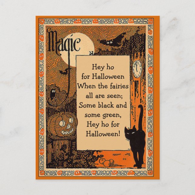Carte Poème Halloween avec texte personnalisable (Devant)