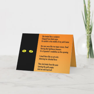 Carte Poème Halloween Metaphore - Chat Noir