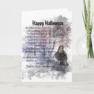 Carte Poème heureux de Halloween Edgar Allan Poe Raven