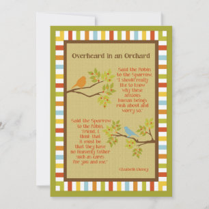 Carte Poème "Overheard in an Orchard" (Robin & Sparrow)
