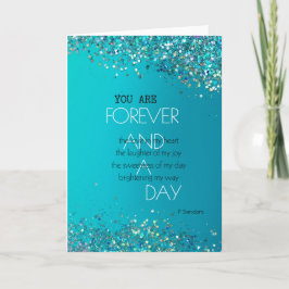 Carte Poème pour toujours et une journée Aqua Confetti T