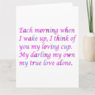 Carte Poème romantique pour votre véritable amour couleu