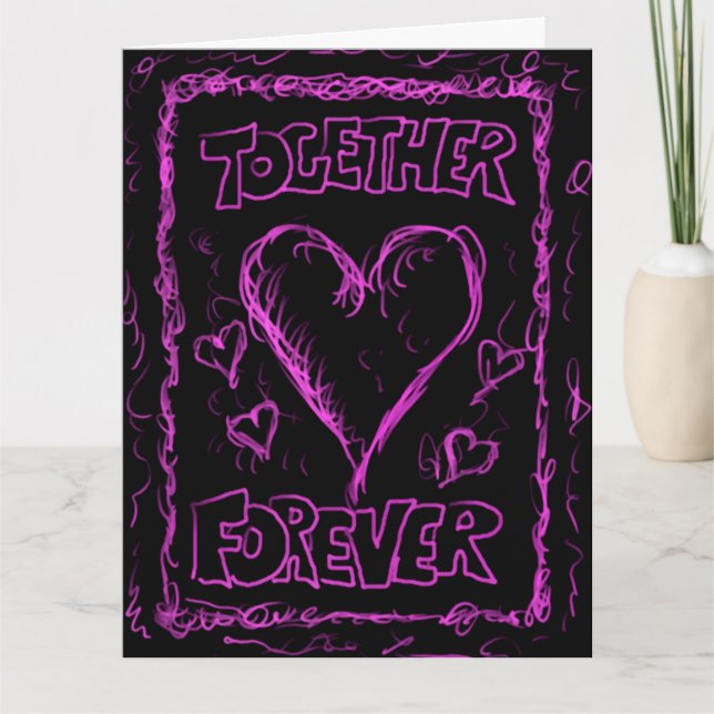 Carte Poésie Jumbo Neon Rose "You Are One" (Devant)