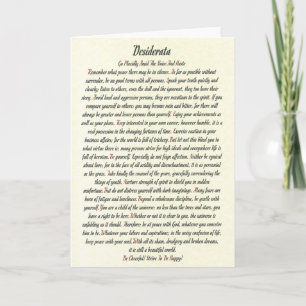 Carte poétique DESIDERATA Max Ehrmann-Romanesque