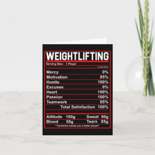 Carte Poids amusant Nutrition Facts Bodybuilding