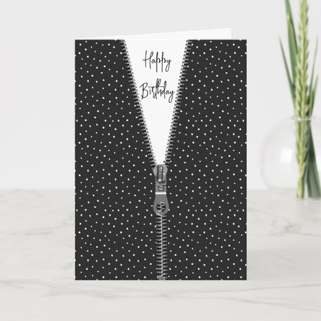 Carte Poignées avec Zipper pour Anniversaire (Devant)