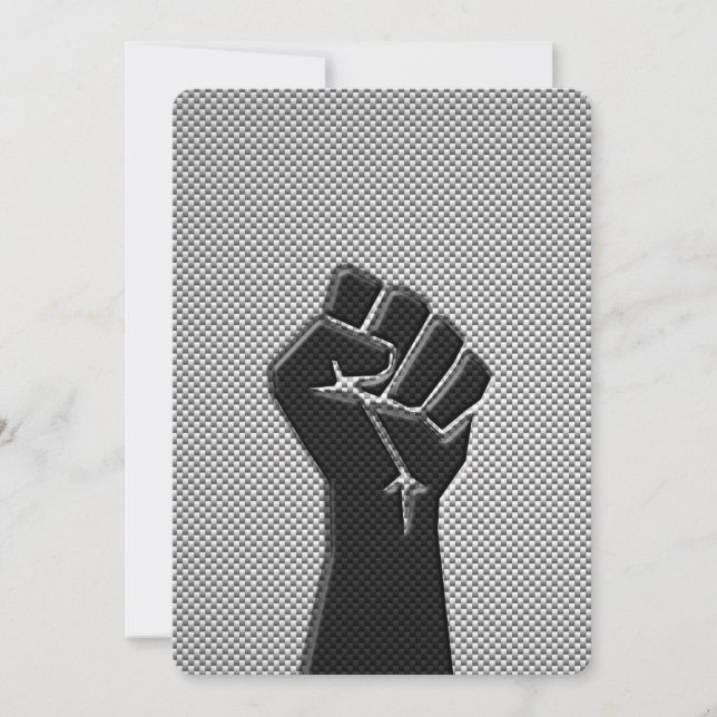 Carte Poing de solidarité en fibre de carbone style d'im (Devant)