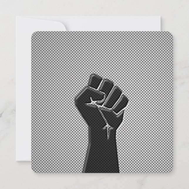 Carte Poing de solidarité en fibre de carbone style d'im (Devant)