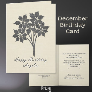 Carte Poinsettia Décembre Fleur de Naissance