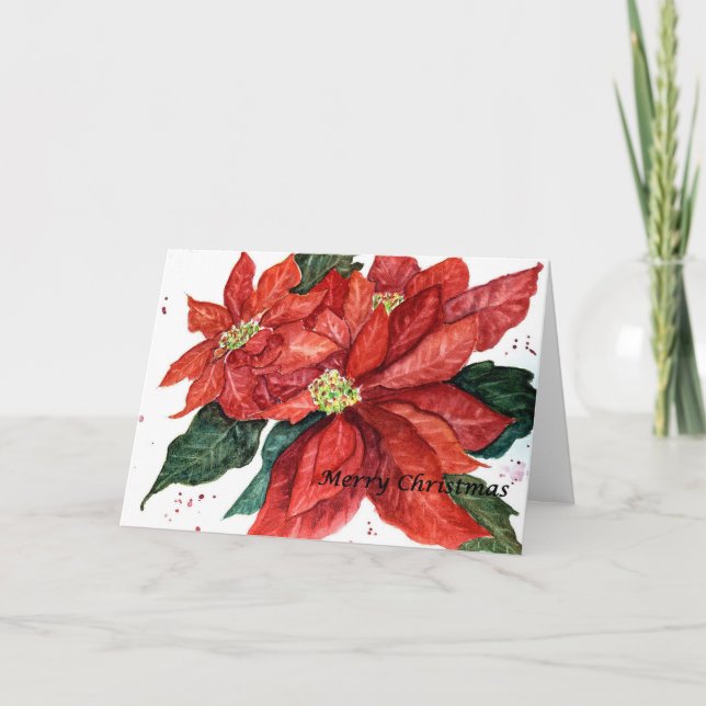 Carte Poinsettia Note (Devant)