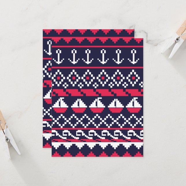 Carte Point de croix nautique (Devant/Arrière en situation)