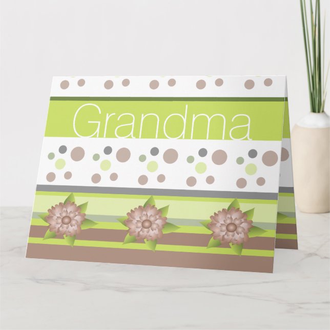 Carte Point Floral Et Polka Moderne (Devant)