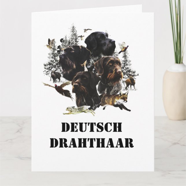 Carte Pointeur À poils durs allemand (Devant)