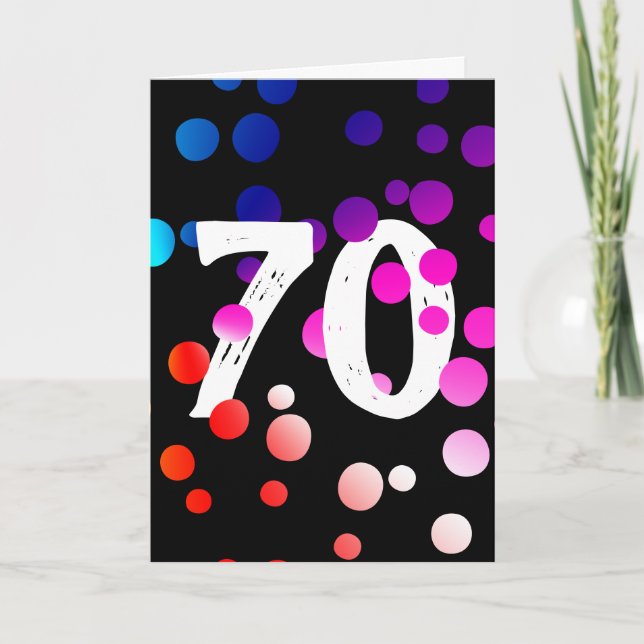 Carte Points arc-en-ciel du 70e anniversaire en noir (Devant)
