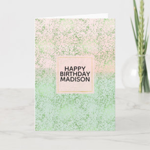 Carte Points Confetti Aquarelle Rose-Mint