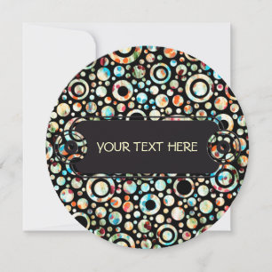 Carte Points de couleur et Motif circulaire + votre text
