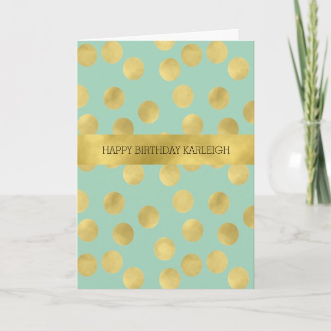 Carte Points de Mint et Gold Glitz Anniversaire (Devant)
