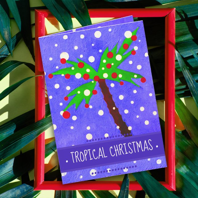 Carte Points de neige tropicaux des arbres de Noël Joyeu (Créateur téléchargé)