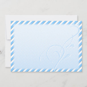 Carte Points et rayures bleus et fleuris