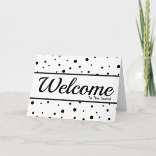 Carte Points noirs tombant Paillettes Pois Bienvenue