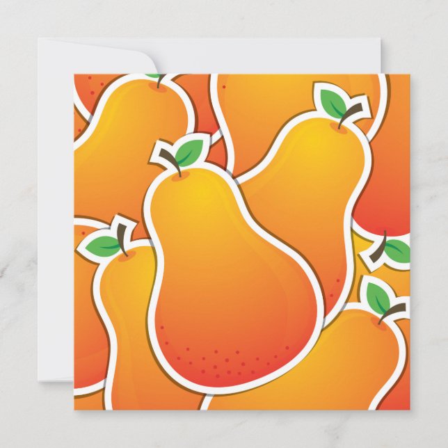 Carte Poire orange funky (Devant)