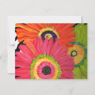 Carte Poireaux de Gerbera brillants et colorés