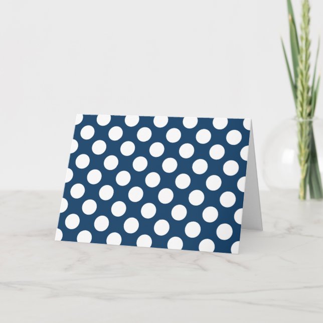 Carte Pois Bleus de la Marine, Motif à points Polka, poi (Devant)