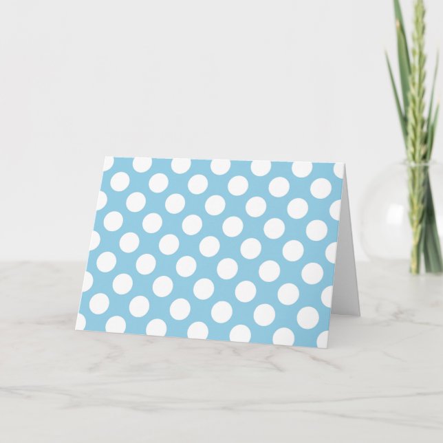 Carte Pois Bleus, Motif Pointe Polka, Points, Pointe (Devant)