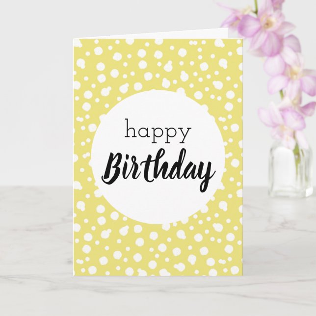 Carte Pois Jaune Anniversaire Vierge (Orchidée)
