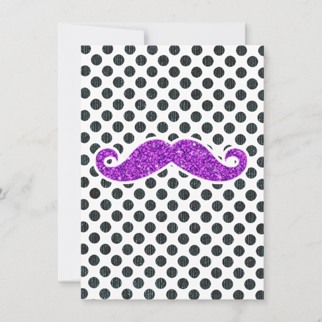 Carte Pois PURPLE PARTIES SCINTILLANT MUSTACHE (Devant)