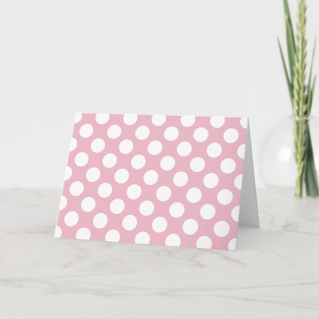 Carte Pois roses, Motif Pointe Polka, Points, Pointe (Devant)