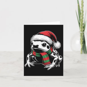 Carte Poison Dart Frog Xmas Santa Hat Écharpe Noël Co