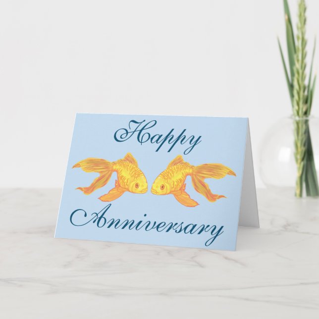 Carte Poisson Anniversaire d'or (Devant)