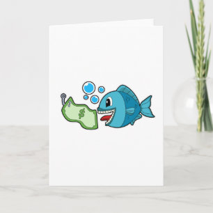 Carte Poisson avec billet de banque