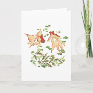 Carte Poisson d'or chinois de bons charmes de chance