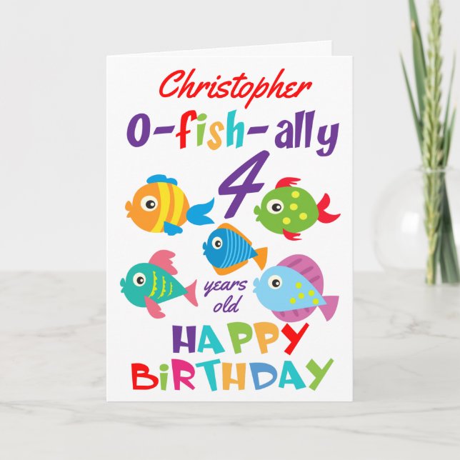 Carte Poisson Drôle Personnalisé Tout Âge Anniversaire (Devant)