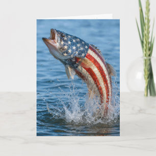 Carte Poisson du drapeau américain pour la fête des père