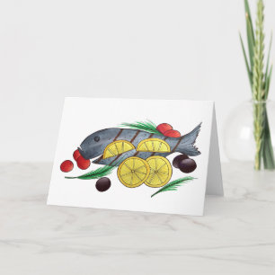 Carte Poisson Grillé Grec Fruits de mer Méditerranéens