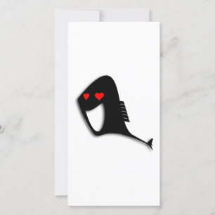 Carte Poisson noir en amour Carton