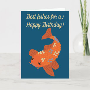 Carte Poisson rouge fait sur commande de Koi de message