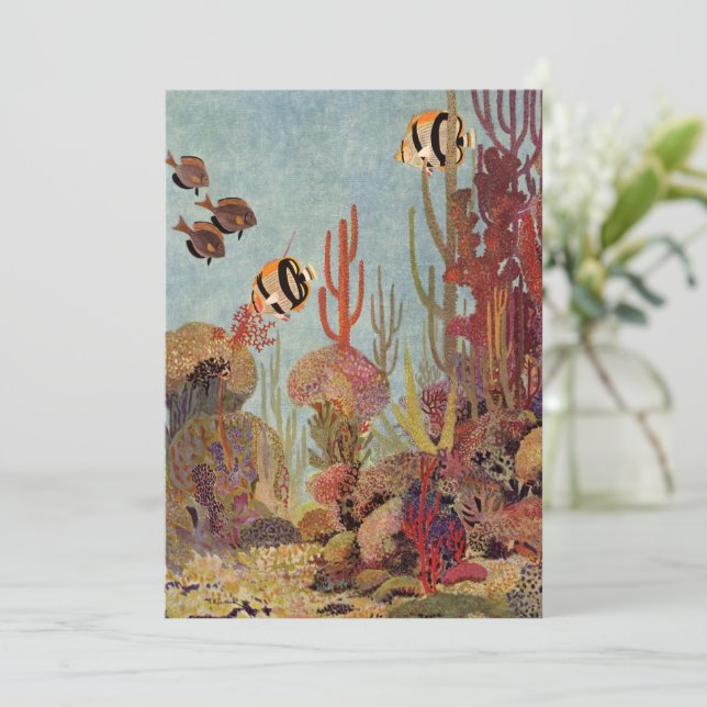 Carte Poissons-anges en corail, poissons tropicaux Vinta (Debout devant)